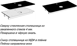 Corozo Столешница Алабама 80 М стекло черная – фотография-8